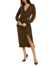 ASTR the Label Mazzy Wool-blend Wrap Midi Dress Shop Premium Outlets at Shop Simon