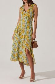ASTR the Label Ruffle Sleeveless High-Low Midi Dress at Nordstrom