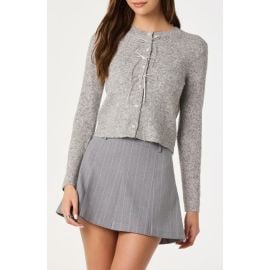 ASTR the Label Satin Bow Knit Cardigan at Nordstrom