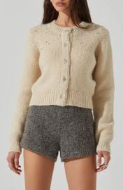 ASTR the Label Sigourney Embellished Cardigan at Nordstrom