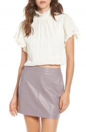 ASTR the Label Smocked Neck Crop Top at Nordstrom