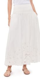 ASTR the Label Stevie Embroidered Midi Skirt White XL at Shopbop