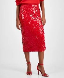 ASTR the Label Womens Amos Sequin Midi Skirt - Macys at Macys