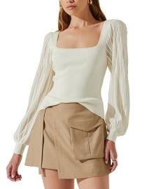 ASTR the Label Womens Kienna Mixed-Media Sweater - Macys at Macys