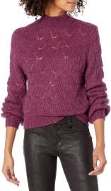 ASTR the label Women s Audra Soft Pointelle Knit Classic Sweater at Amazon