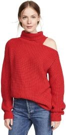 ASTR the label Women s Sepulveda Turtle Neck Asymmetric Cut Out Shoulder Sweater at Amazon