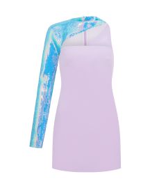 ASYMMETRIC SEQUIN MINI DRESS IN LILAC David Koma at David Koma