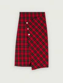 ASYMMETRICAL PLAID SKIRT at Maje