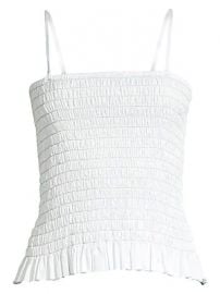 ATM Anthony Thomas Melillo - Shirred Cotton Poplin Convertible Tube Tank at Saks Fifth Avenue