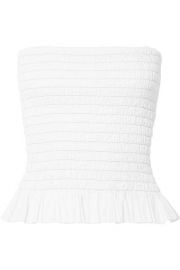 ATM Anthony Thomas Melillo - Shirred cotton-poplin bustier top at Net A Porter