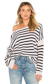 ATM Anthony Thomas Melillo Cashmere Color Block Crew Neck Sweater in Lunar  amp  Navy Stripe from Revolve com at Revolve