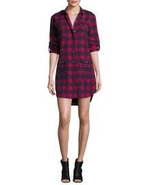 ATM Anthony Thomas Melillo Long-Sleeve Flannel Plaid Shirtdress  Red Blue at Neiman Marcus