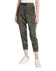 ATM Anthony Thomas Melillo Silk Snake-Print Joggers at Neiman Marcus