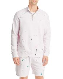 ATM Anthony Thomas Melillo Splatter Paint French Terry Half Zip Raglan Pullover Bloomingdales at Bloomingdales