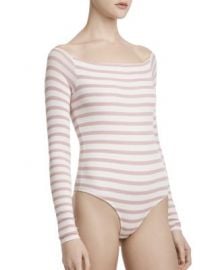 ATM Anthony Thomas Melillo Stripe Off-the-Shoulder Bodysuit at Bloomingdales