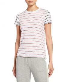 ATM Anthony Thomas Melillo Striped Slub Jersey Short-Sleeve Cotton Tee at Neiman Marcus