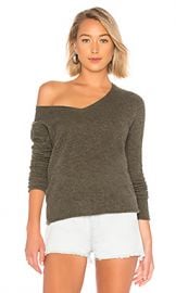 ATM Anthony Thomas Melillo V Neck Sweater in Heather Army from Revolve com at Revolve