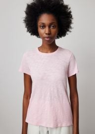 ATM Anthony Thomas Melillo Women39s Slub Jersey Schoolboy Short Sleeve Crew Neck Tee - Ballet Pink at Anthony Thomas Melillo