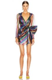 ATTICO Tulle Striped Mini Dress in Multicolor   FWRD at Forward