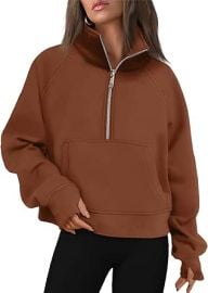 AUTOMET Womens Sweatshirts Half Zip Cropped Pullover Fleece Quarter Zipper Hoodies 2026 Fall Fashion Outfits Clothes at Amazon