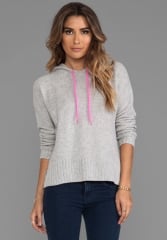 AUTUMN CASHMERE Honeycomb Stitch Hoodie in Fog and Shock at Revolve