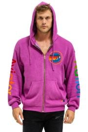 AVIATOR NATION HAMPTONS RELAXED ZIP HOODIE - MAGENTA Aviator Nation at Aviator Nation