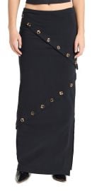 AW.AK.EMODE Fitted Jersey Maxi Skirt Black XS at Shopbop