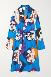 AZ Factory Pijama The Kiss Belted Printed Silk-twill Kimono at Net a Porter