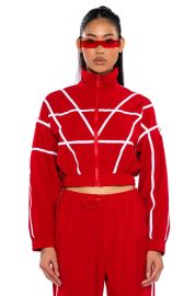 AZALEA WANG CROP TRACK JACKET IN RED at Akira