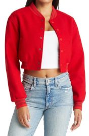 AZALEA WANG Crop Bomber Jacket at Nordstrom