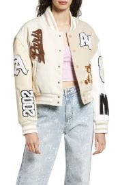 AZALEA WANG Embroidered Patch Bomber Jacket at Nordstrom