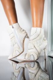 AZALEA WANG ILLUSIONS CAN BE DECEIVING STILETTO BOOTIE IN WHITE at Akira