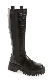 AZALEA WANG Kensington Croc Embossed Knee High Boot at Nordstrom