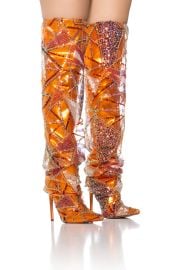 AZALEA WANG MAINSTREET ORANGE ABSTRACT EMBELLISHED BOOT AKIRA at Akira