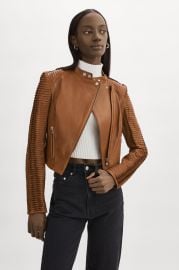 AZRA Luggage Striped Leather Jacket LAMARQUE at LaMarque