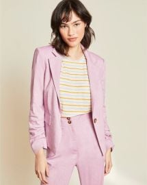 Aaliyah Stretch-Linen Dickey Jacket at Veronica Beard