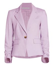 Aaliyah Stretch-Linen Dickey Jacket at Veronica Beard