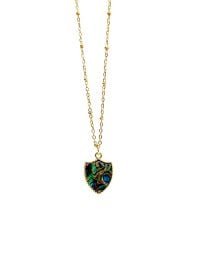 Abalone Shield Pendant Necklace at Goldbug