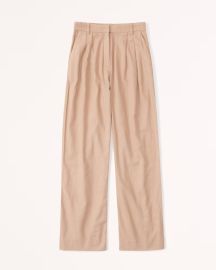 Abercrombie Fitch Linen Blend Tailored Wide Leg Pant at Abercrombie & Fitch