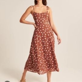 Abercrombie amp Fitch Dresses Abercrombie Fitch Brown Polka Dot Maxi Dress Poshmark at Poshmark