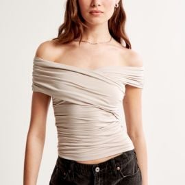 Abercrombie amp Fitch Tops Offshoulder White Wrap Top Poshmark at Poshmark
