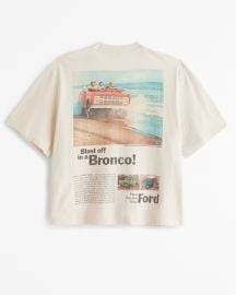 Abercrombie and Fitch Cropped Bronco Graphic Tee at Abercrombie & Fitch