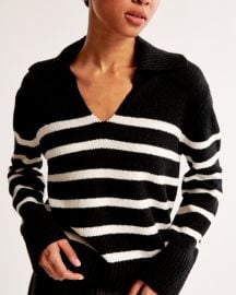 Abercrombie and Fitch Textural Notch Neck Sweater at Abercrombie & Fitch