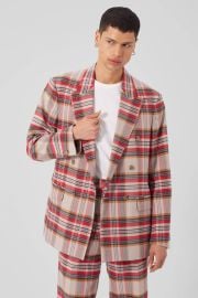 Abidal Oversized Red Check Double Breasted Cotton Jacket - ARCHIVE Twisted Tailor at Twisted Tailor