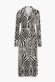 Abigail Zebra Print Silk Jersey Midi Wrap Dress at The Outnet