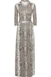 Abigail snake-print silk-jersey maxi wrap dress at The Outnet