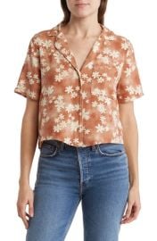 Abound Camp Shirt In Tan Ivory Ridge Floral at Nordstrom Rack