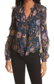 Abra Floral Print Silk Blouse by Veronica Beard at Nordstrom