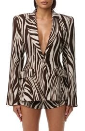 Abstract Animal Print Power Shoulder Blazer at Nordstrom