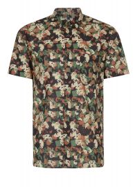 Abstract Camouflage Short Sleeve Casual Shirt at Topman